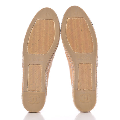 Chanel Lambskin CC Espadrilles 42 Beige Black 5 of 12