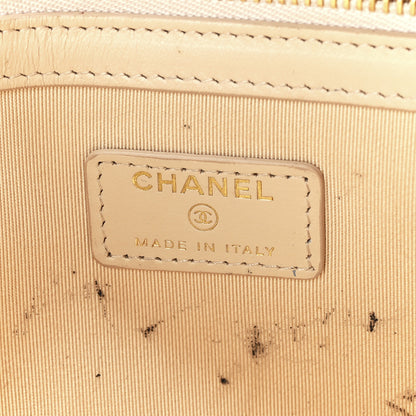 Chanel Shiny Goatskin Quilted Chanel 19 Pouch Beige 6 of 11