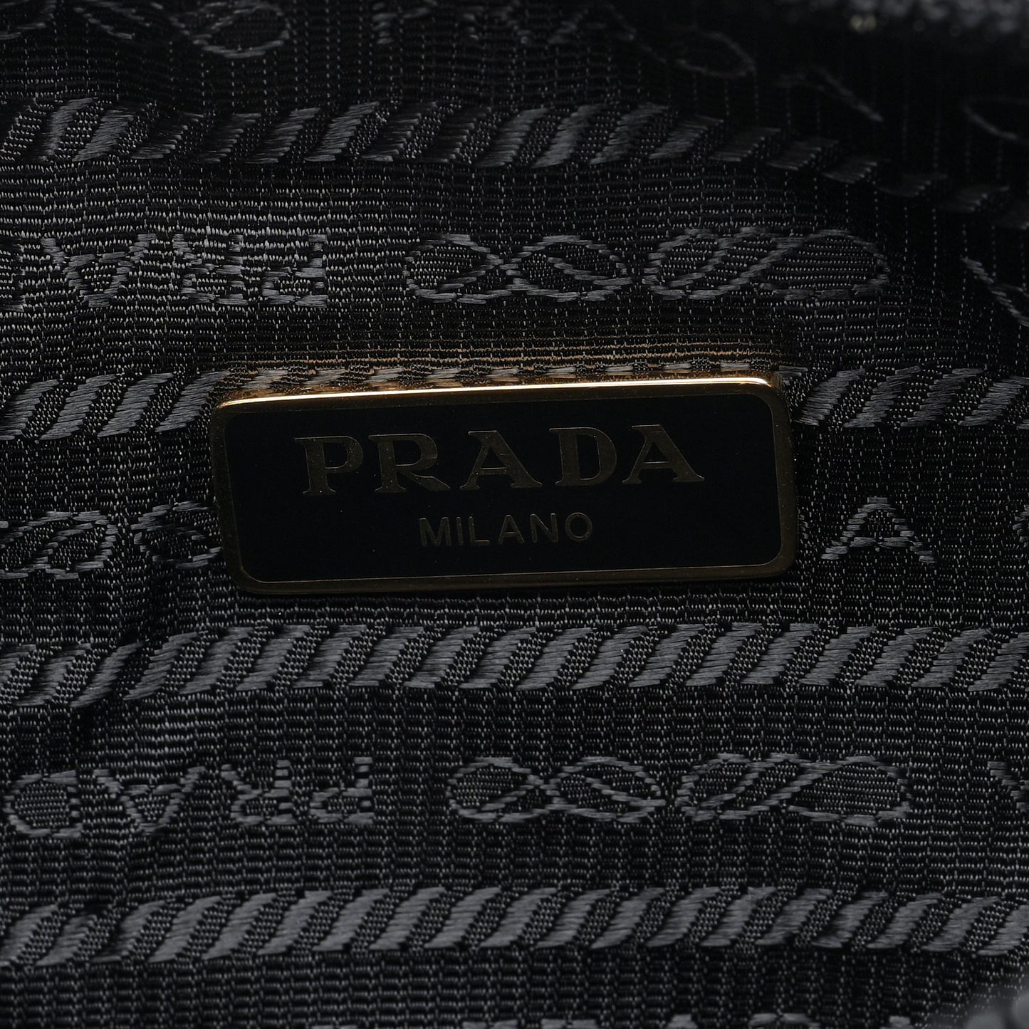 Tessuto Nylon Stitched Shoulder Bag Black