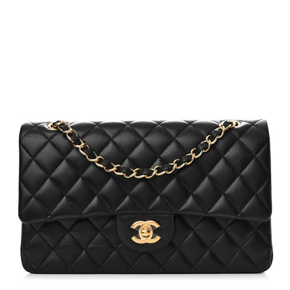Chanel Lambskin Quilted Medium Double Flap Black 1 of 13