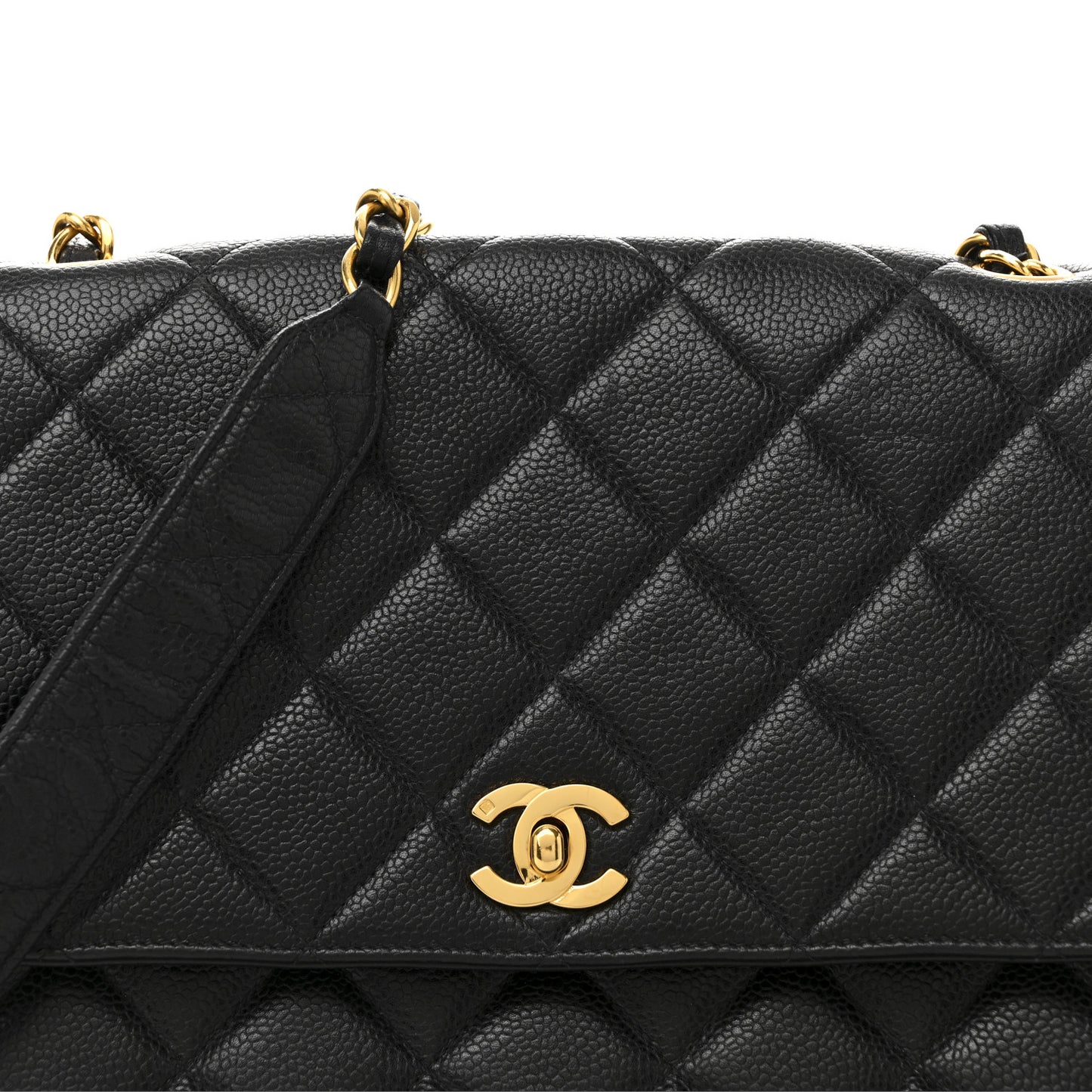 Caviar Quilted Medium Single Flap Black