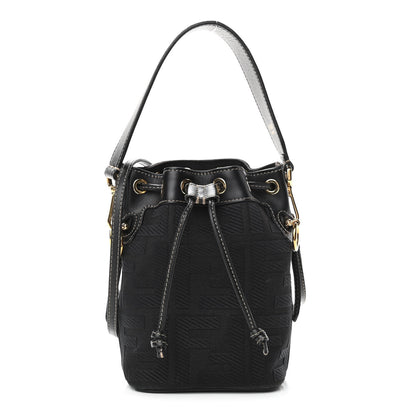 Fendi Canvas Vitello King F is Fendi FF Embroidered Mini Mon Tresor Bucket Bag Black 1 of 11