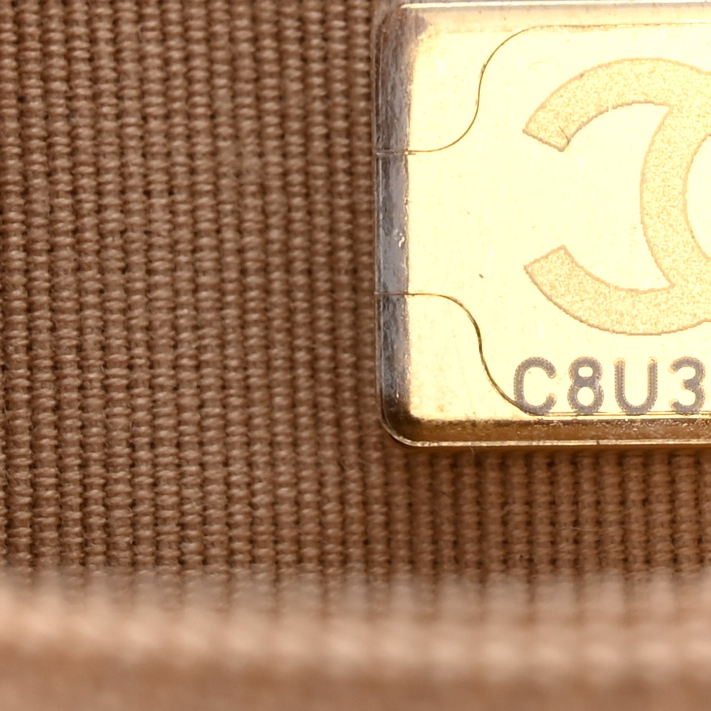 Caviar Quilted Crystal CC Wallet On Chain WOC Beige