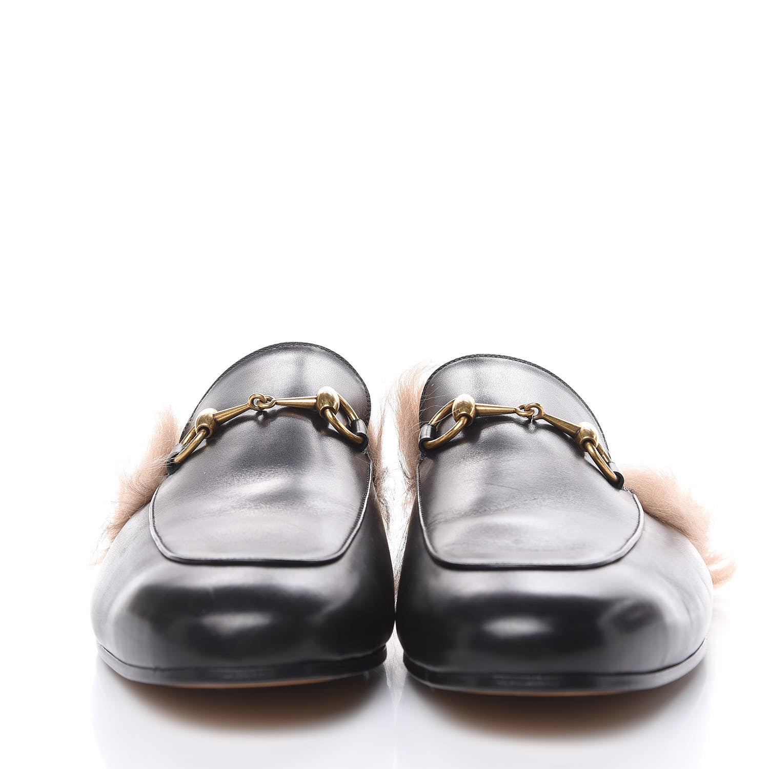 Gucci Calfskin Fur Mens Princetown Slippers 10.5 Black 2 of 10