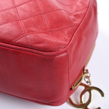 Chanel Lambskin Diamond Stitch Cosmetic Case Red 14 of 17