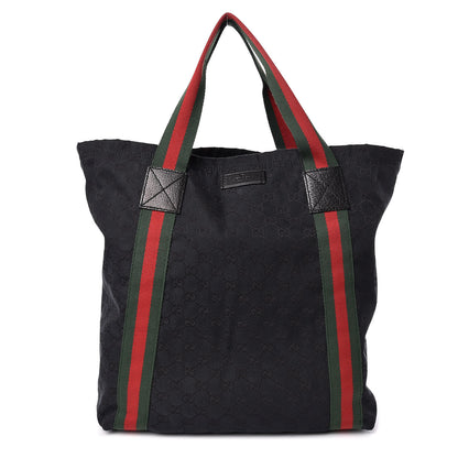 Gucci GG Monogram Medium Web Handle Vertical Tote Black 1 of 10