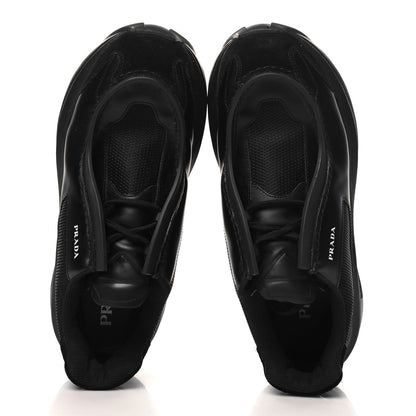 Prada Brushed Calfskin Mens Systeme Sneakers 10 Black 2 of 9