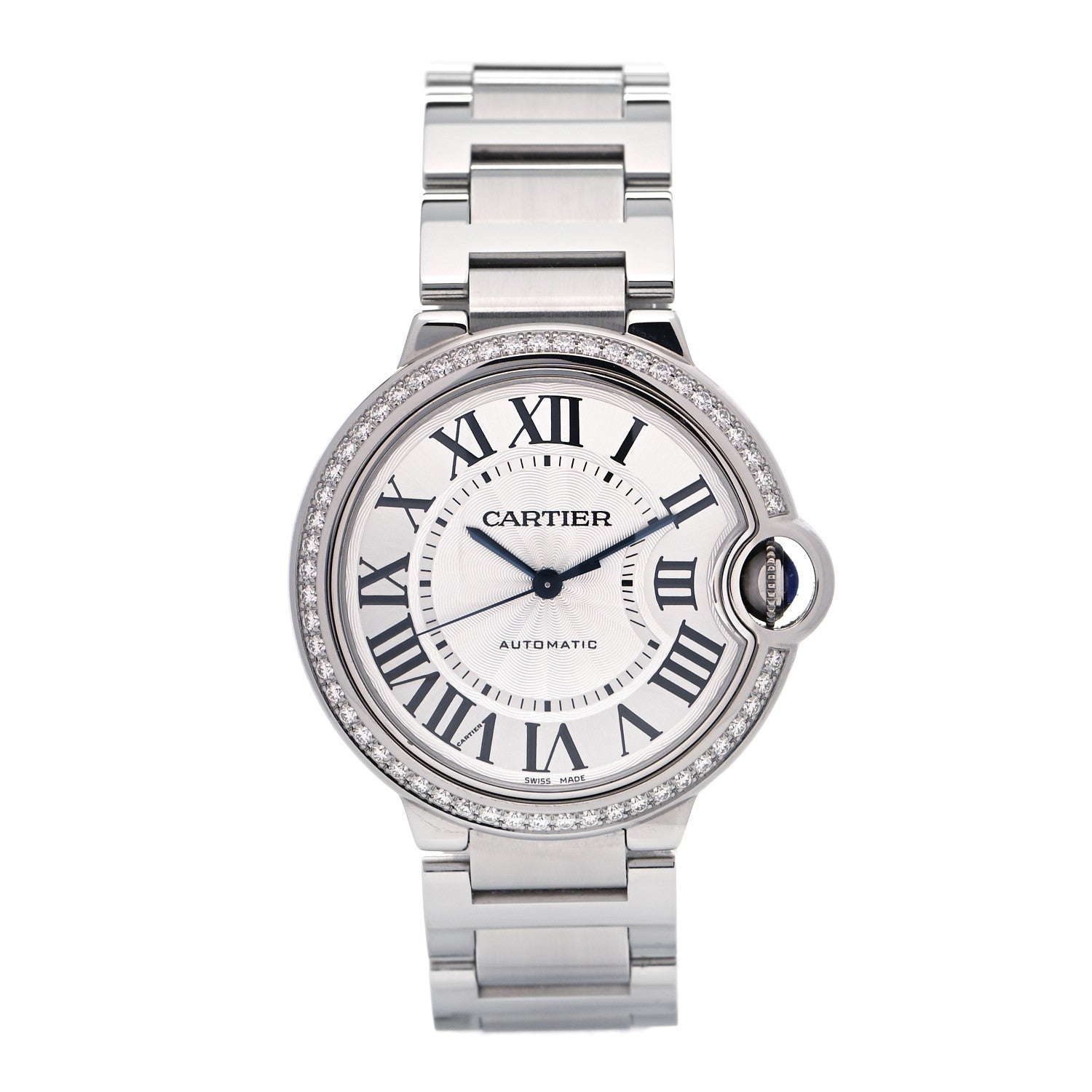 Cartier Stainless Steel Diamond Bezel 36mm Ballon Bleu De Cartier Automatic Watch 1 of 4