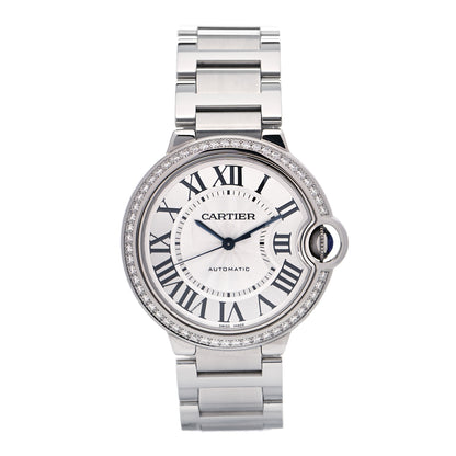 Cartier Stainless Steel Diamond Bezel 36mm Ballon Bleu De Cartier Automatic Watch 1 of 4