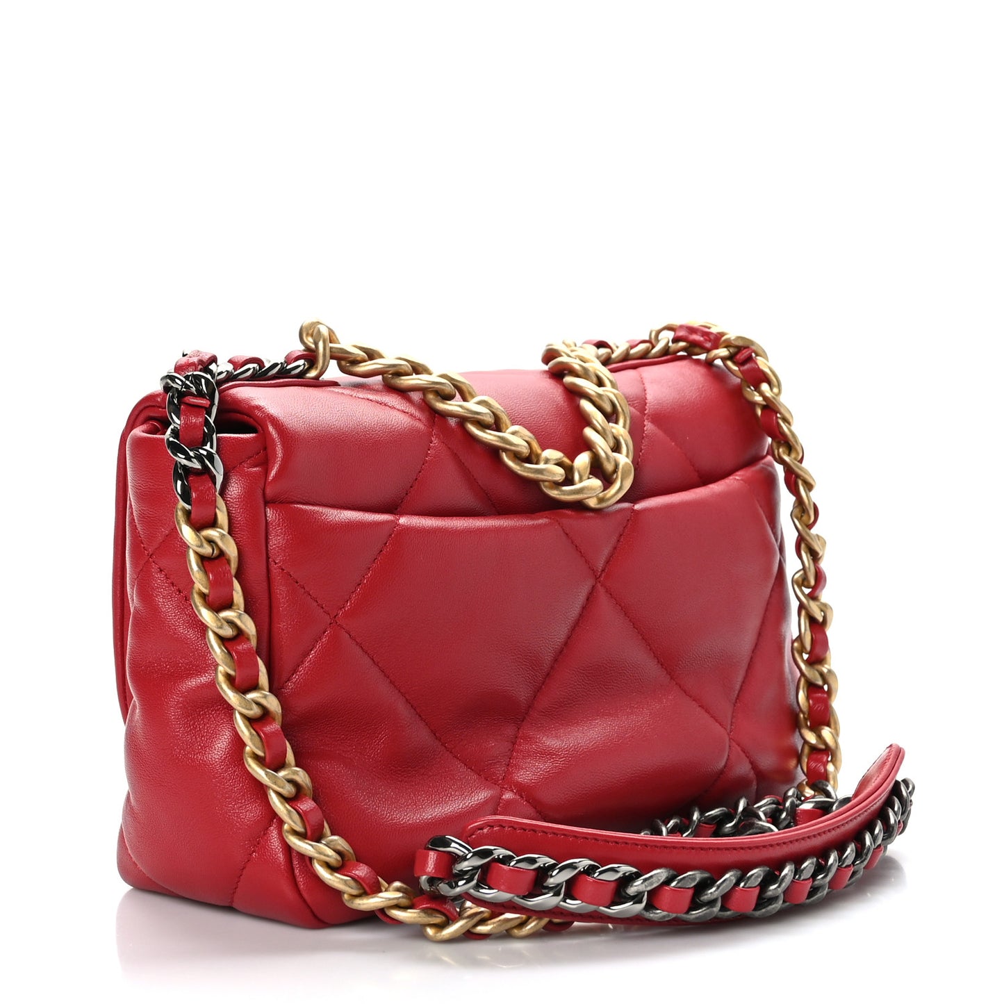 Goatskin Quilted Medium Chanel 19 Flap Red