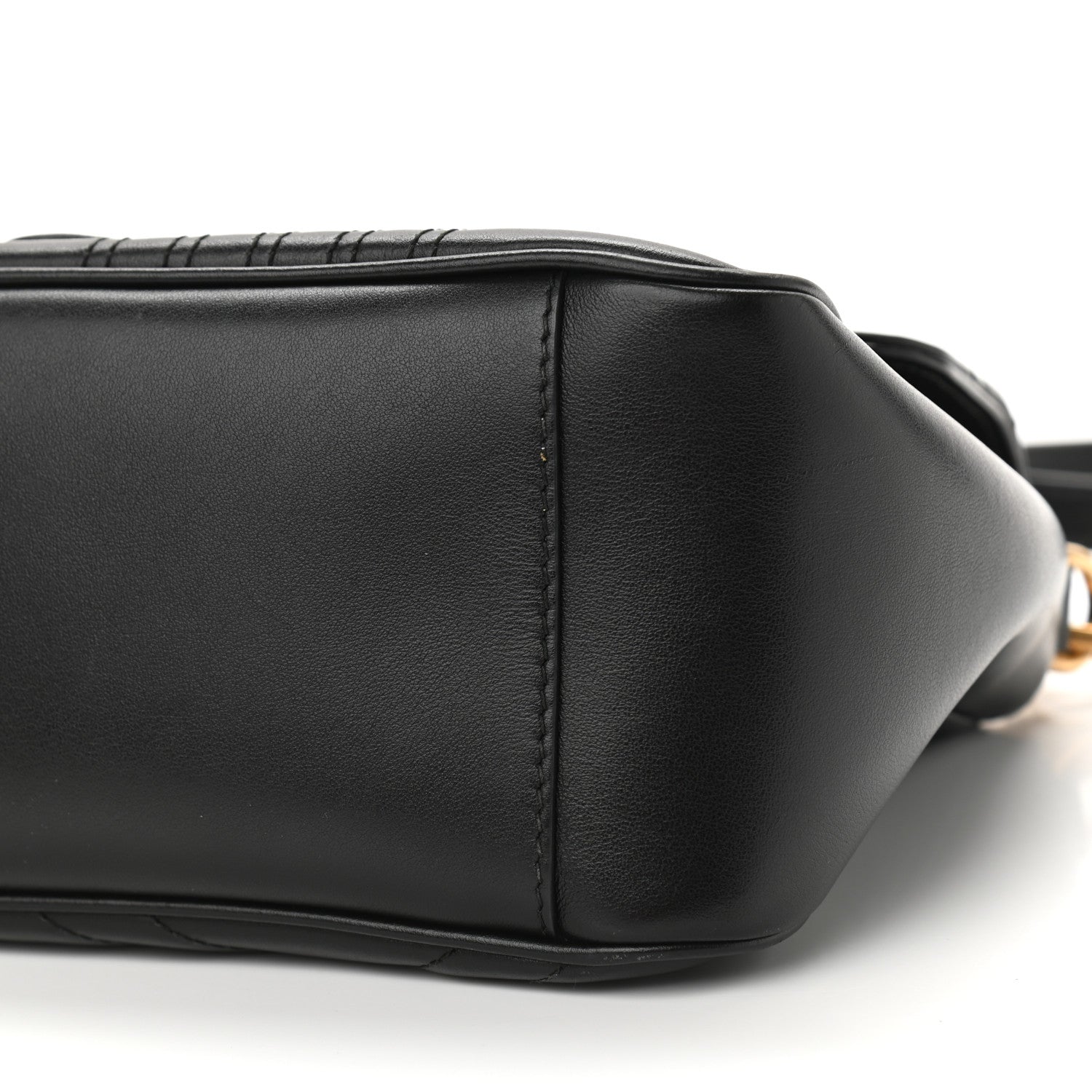 Gucci Calfskin Matelasse Small GG Marmont Top Handle Shoulder Bag Black 10 of 11
