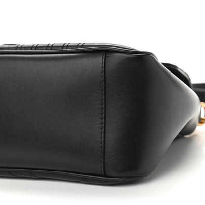 Gucci Calfskin Matelasse Small GG Marmont Top Handle Shoulder Bag Black 10 of 11