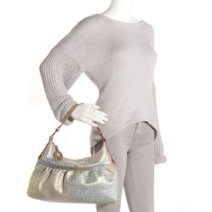 Fendi Metallic Calfskin FF Embossed Chef Hobo Multicolor 2 of 9