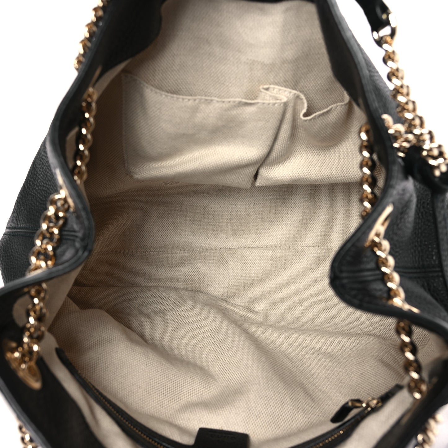 Pebbled Calfskin Medium Soho Chain Shoulder Bag Black