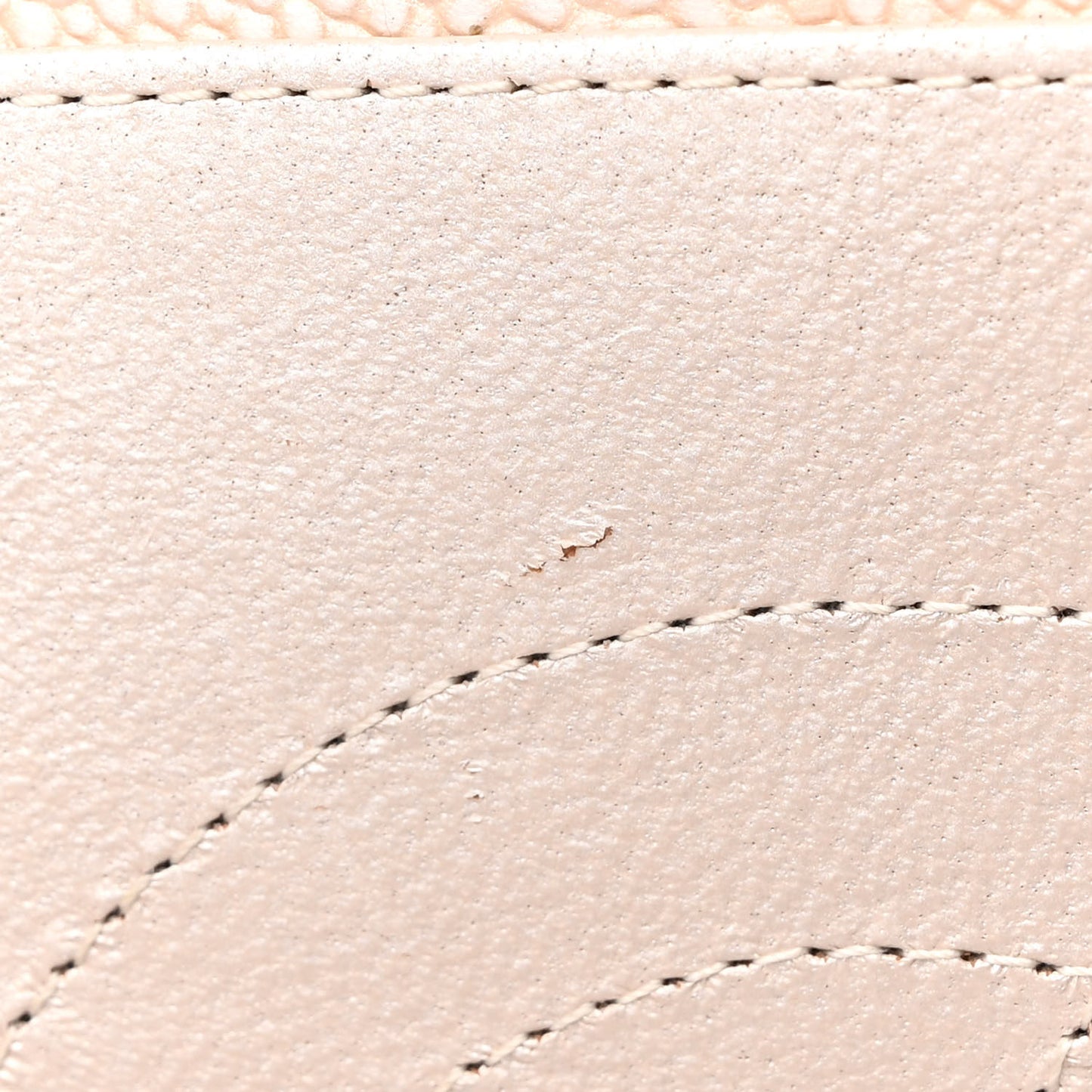 Iridescent Caviar Quilted Jumbo Double Flap Beige