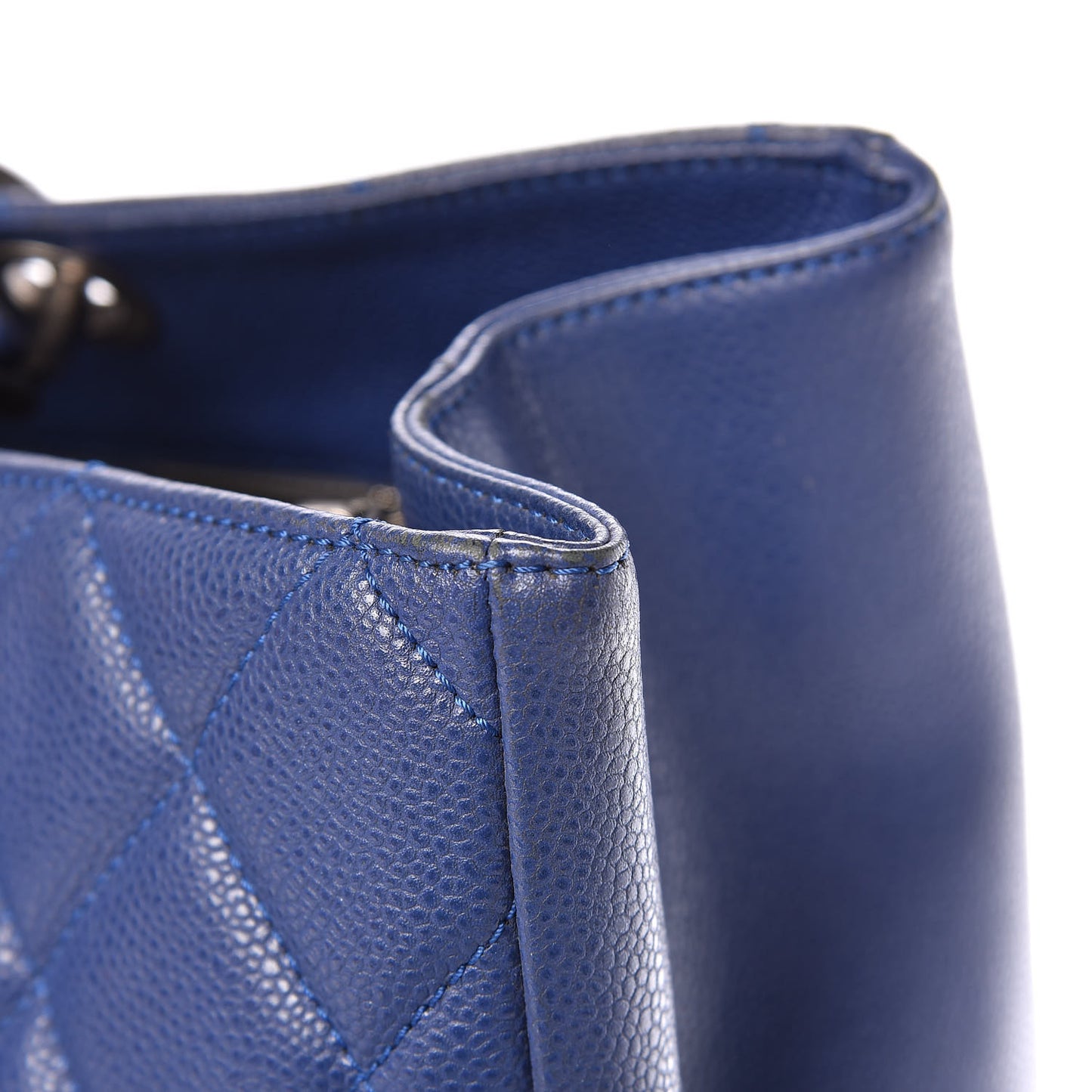 Caviar Quilted XXL Grand Shopping Tote GST Navy Blue