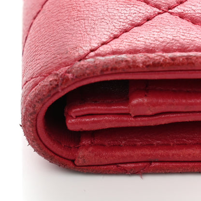 Chanel Lambskin Quilted Flap Card Holder Dark Pink 14 of 15