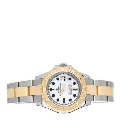 Rolex Stainless Steel 18K Yellow Gold 29mm Oyster Perpetual Date Yacht-Master Watch White 69623 2 of 4