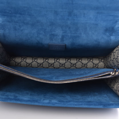 Gucci GG Supreme Monogram Blooms Medium Dionysus Shoulder Bag Beige Navy Vintage Blue 5 of 14