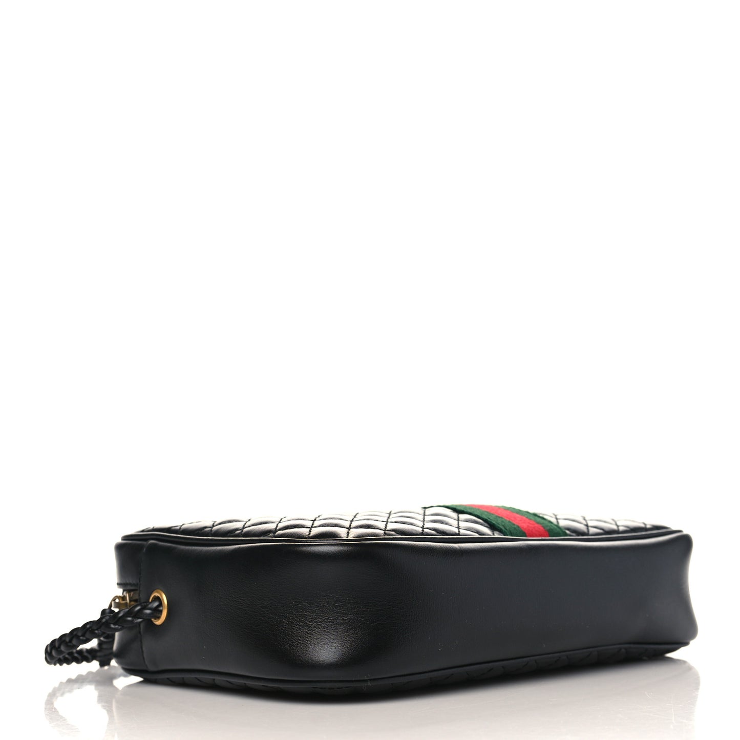 Calfskin Web Trapuntata Small GG Shoulder Bag Black