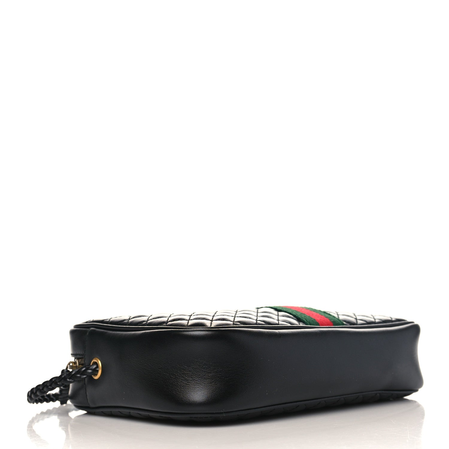 Gucci Calfskin Web Trapuntata Small GG Shoulder Bag Black 4 of 9