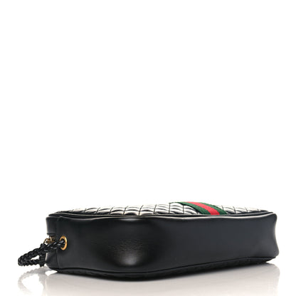 Gucci Calfskin Web Trapuntata Small GG Shoulder Bag Black 4 of 9
