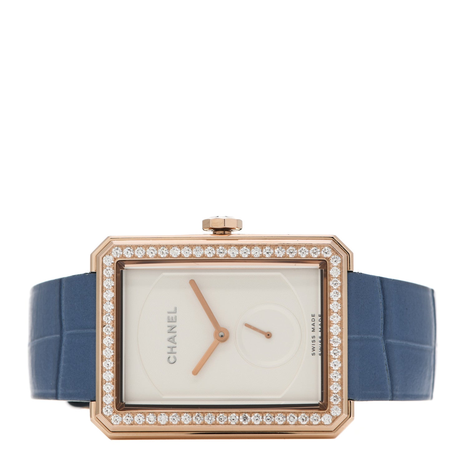 Chanel 18K Beige Gold Alligator Diamond Bezel 29mm Boy-Friend Manual Winding Watch 2 of 6