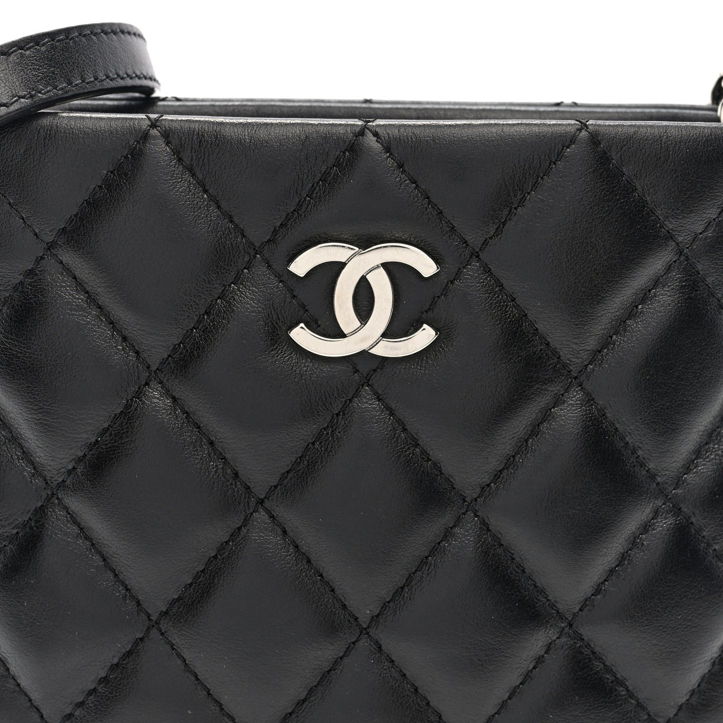 Calfskin Quilted Crossbody Bag Black