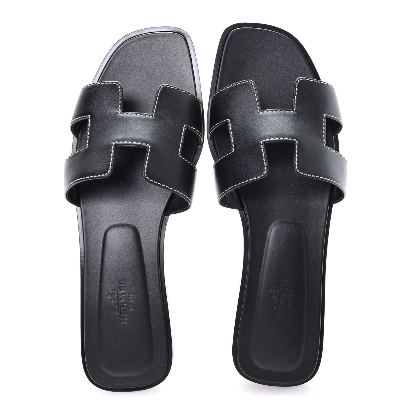 Box Calfskin Oran Sandals 38 Black