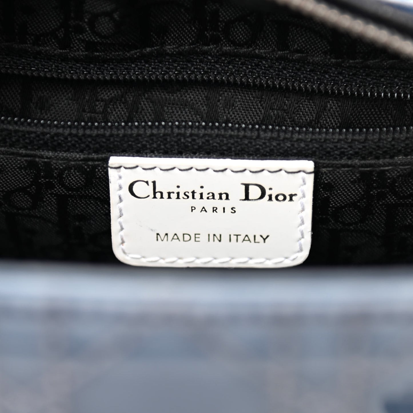 Patent Cannage Medium Lady Dior Blue