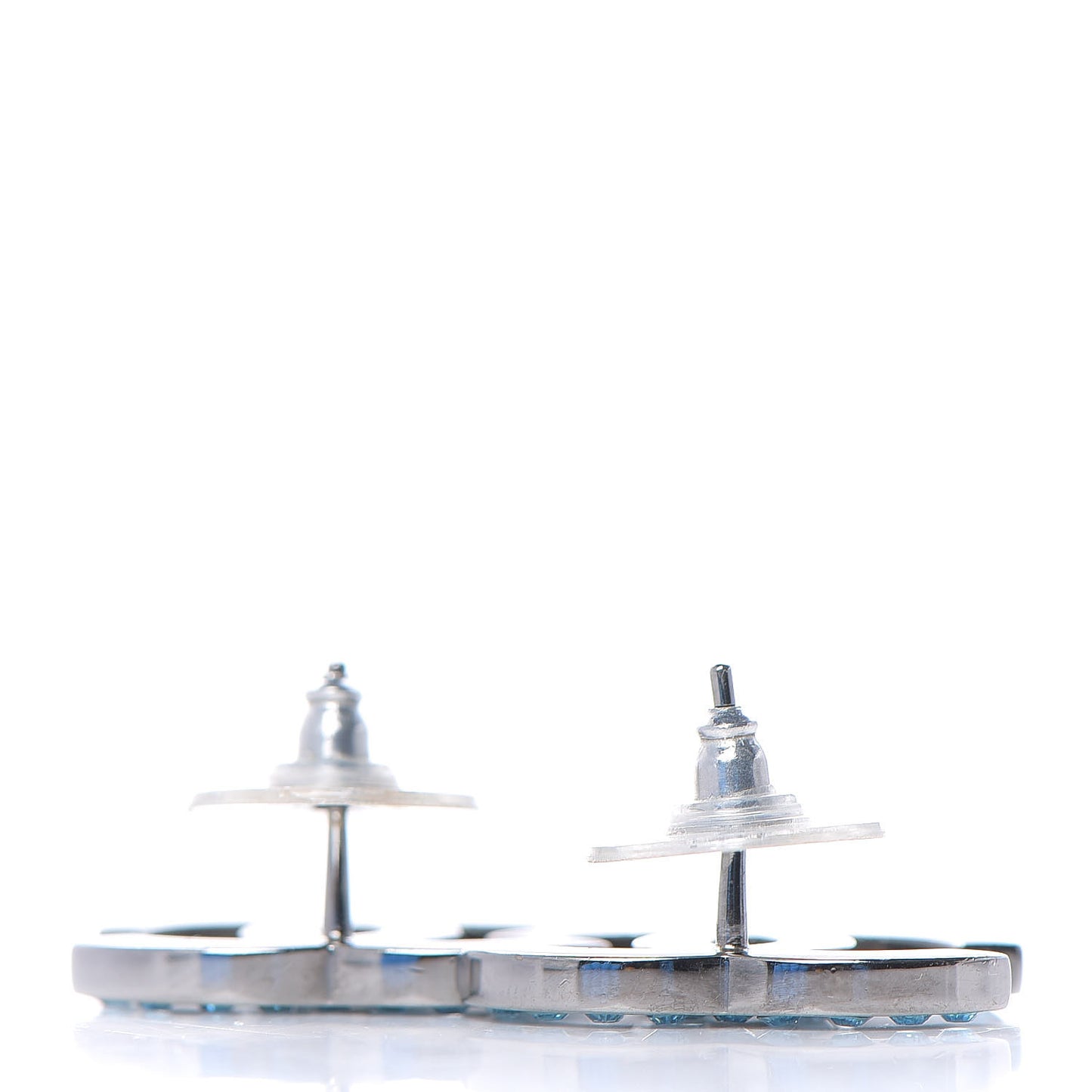 Crystal CC Earrings Silver Blue