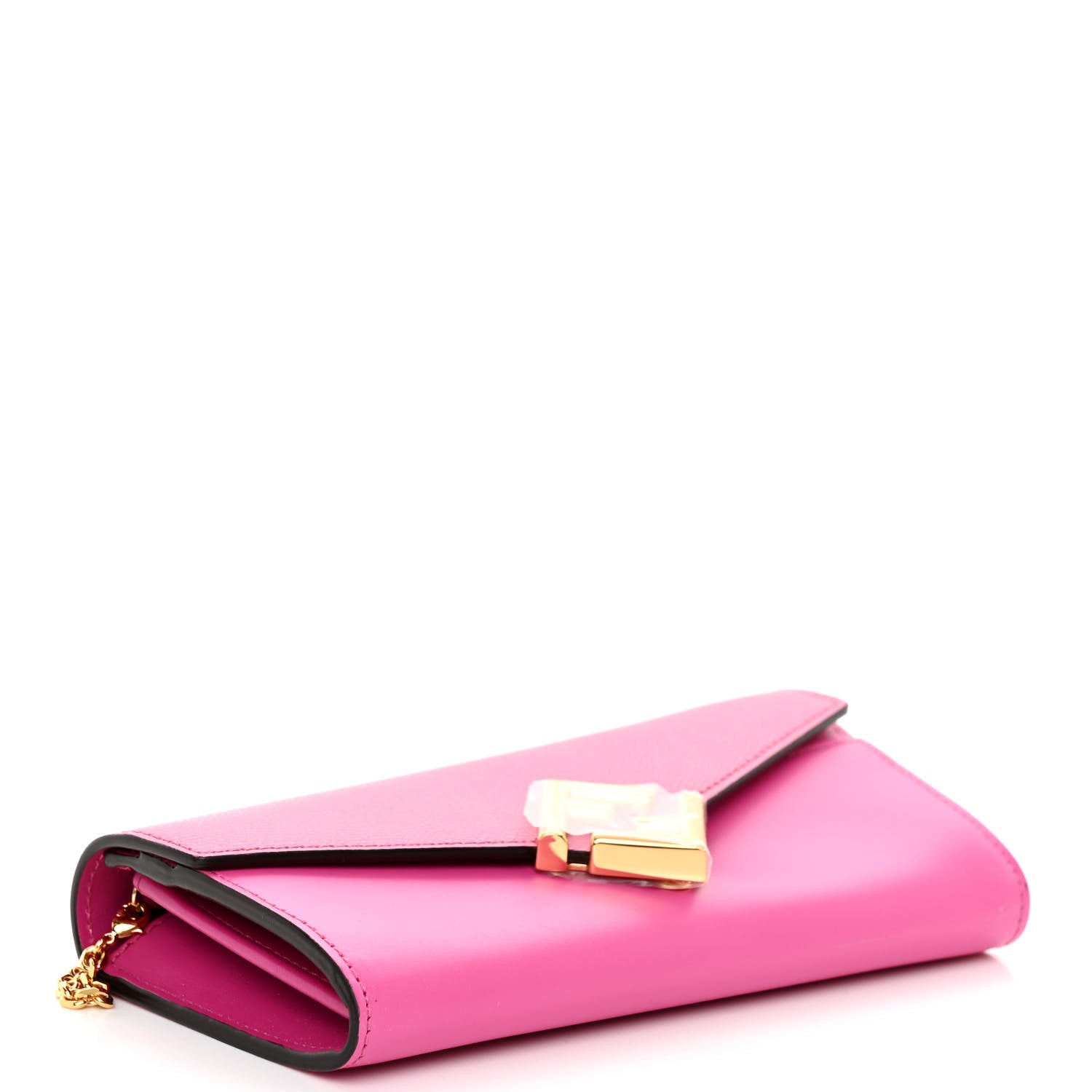 Fendi Vitello King Cruise FF Diamonds Continental Envelope Wallet On Chain Geranio Ciclamino Pilar 4 of 9
