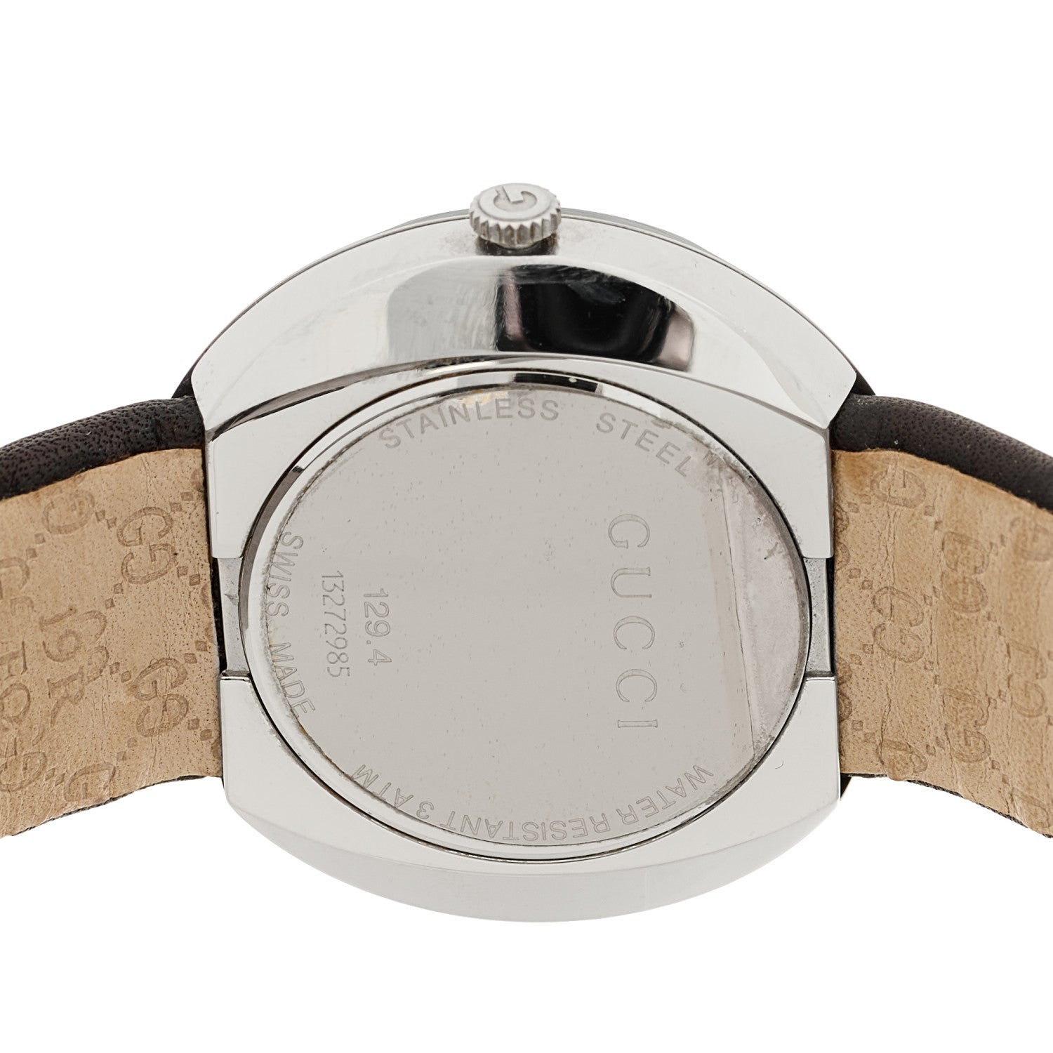 Gucci Stainless Steel Calfskin 35mm U-Play Quartz Watch Brown 4 of 5