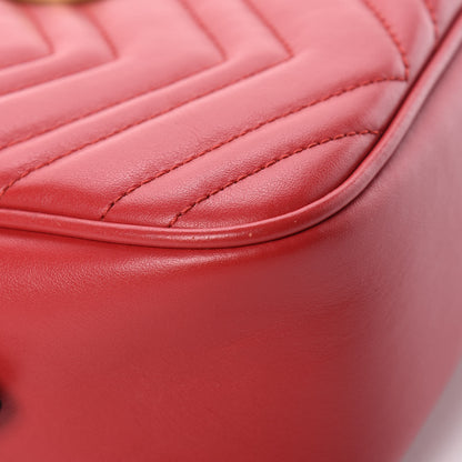 Gucci Calfskin Matelasse Small GG Marmont Chain Shoulder Bag Hibiscus Red 11 of 11