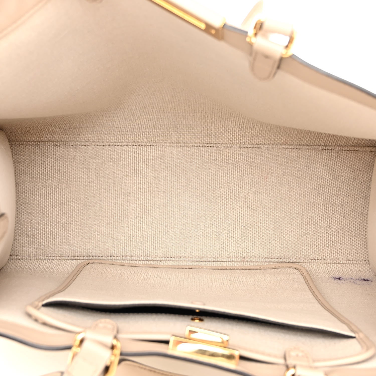 Fendi Canvas Vitello King FF Embroidered Medium Peekaboo X-Tote Poudre 5 of 12