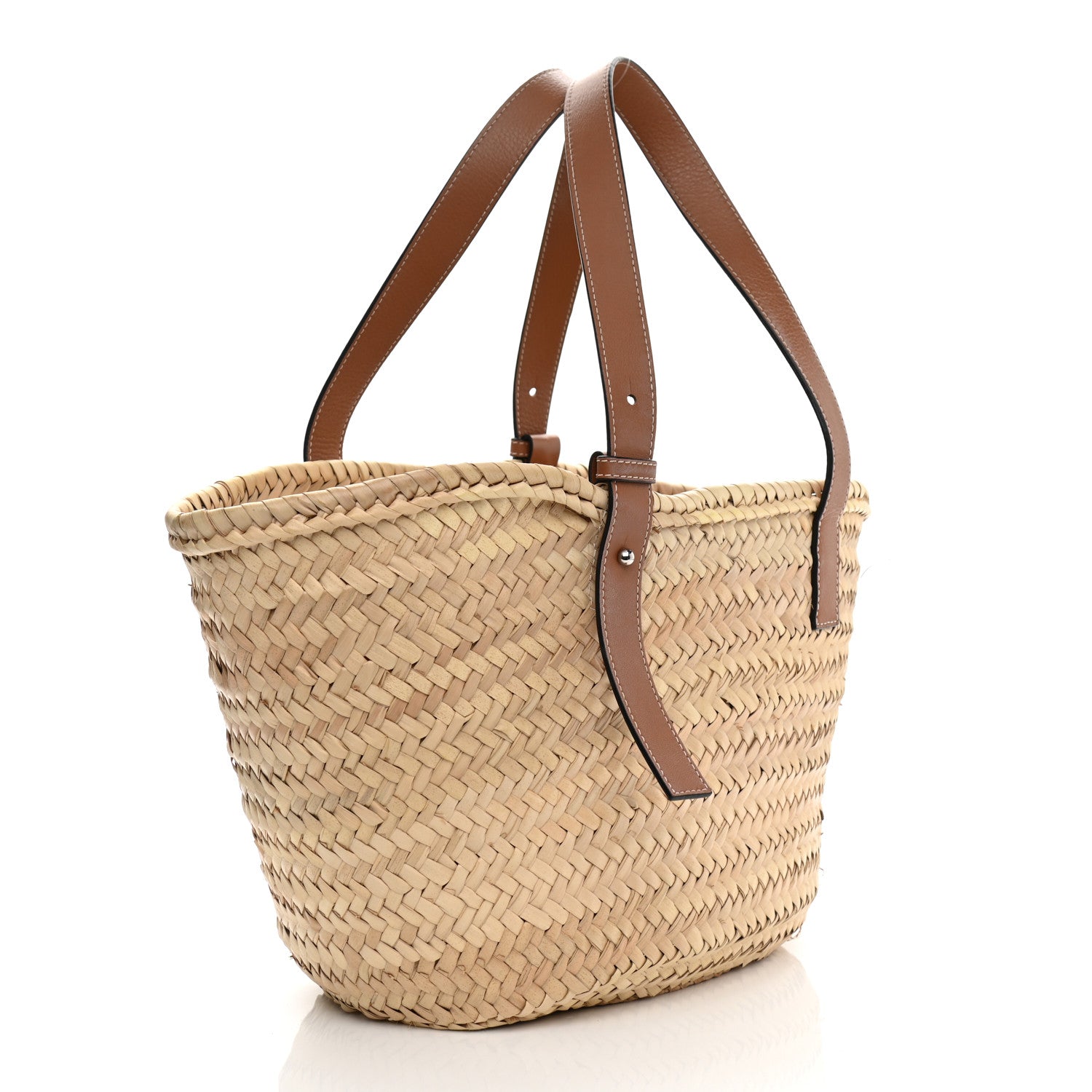 Loewe Raffia Large Basket Tote Bag Natural Tan 3 of 12