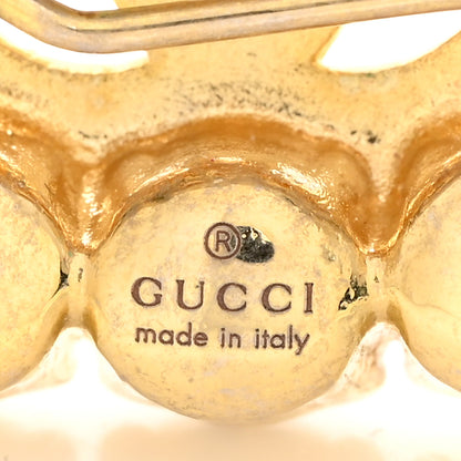 Gucci Metal Pearl Double G Brooch Aged Gold 3 of 3