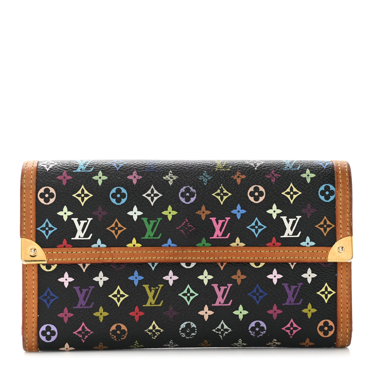 Louis Vuitton Monogram Multicolor Porte Tresor International Wallet Black 1 of 11