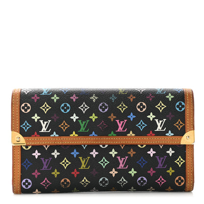 Louis Vuitton Monogram Multicolor Porte Tresor International Wallet Black 1 of 11