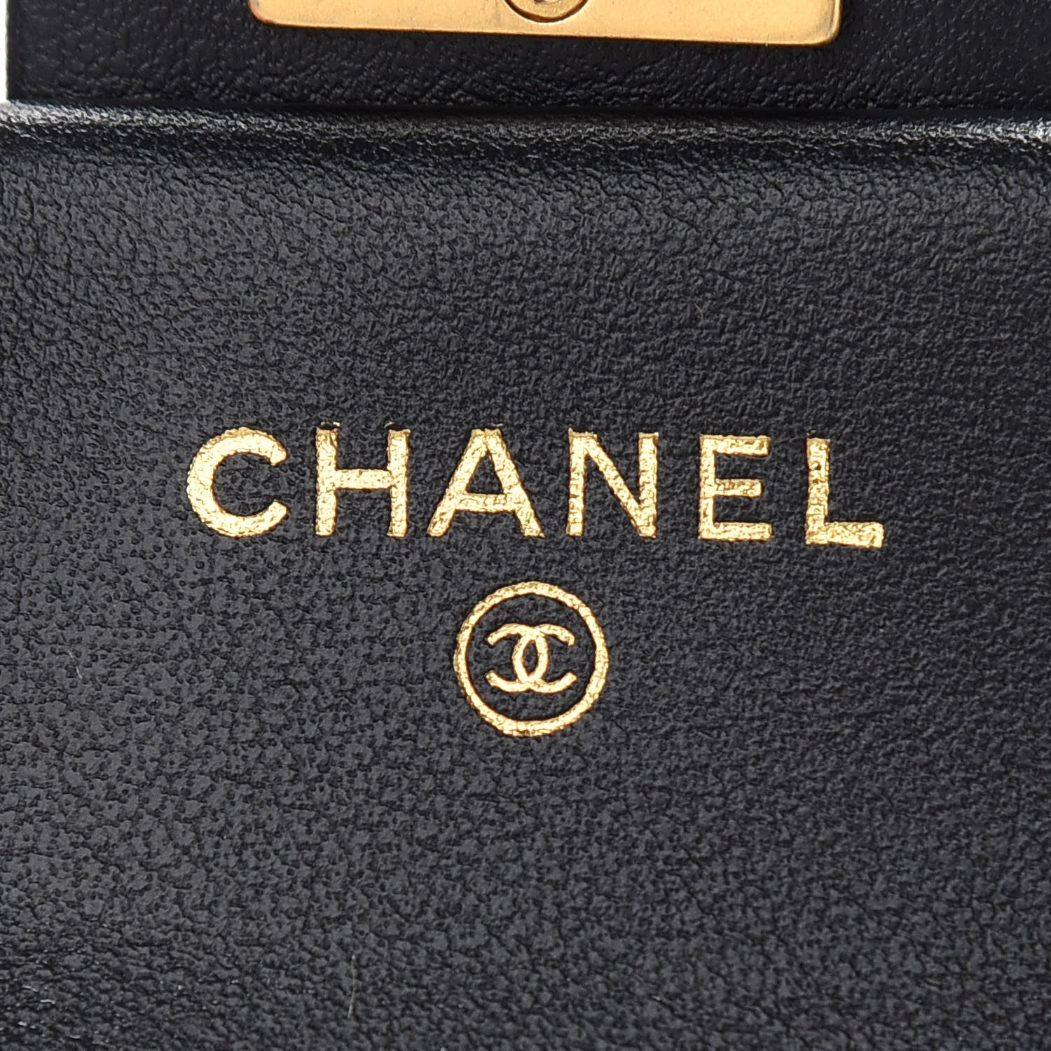 Chanel Calfskin Quilted Lady Handle Flap Card Holder With Chain Black 6 of 10