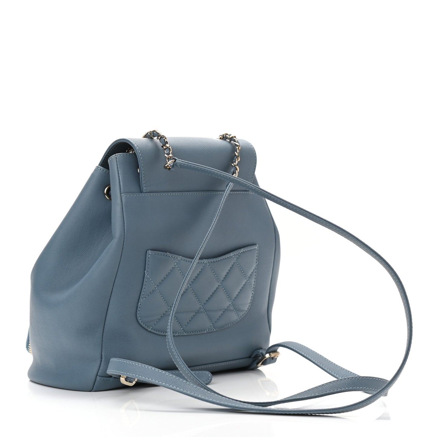 Caviar Quilted Business Affinity Backpack Blue