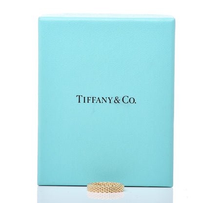 Tiffany 18K Yellow Gold Narrow Somerset Mesh Ring 49 4.75 5 of 5