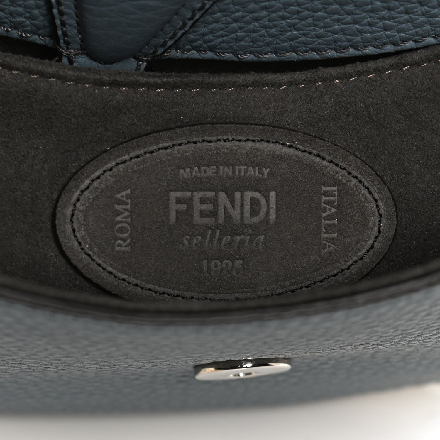 Fendi Cuoio Romano Selleria Seville Canvas Round Saddle Bag Nube Grezzo 8 of 11