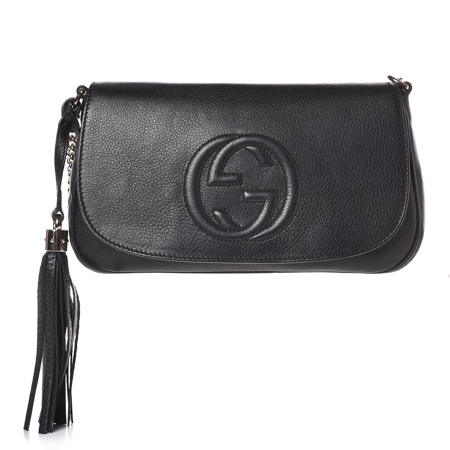 Gucci Pebbled Calfskin Medium Soho Flap Crossbody Black 1 of 17