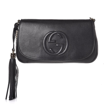 Gucci Pebbled Calfskin Medium Soho Flap Crossbody Black 1 of 17
