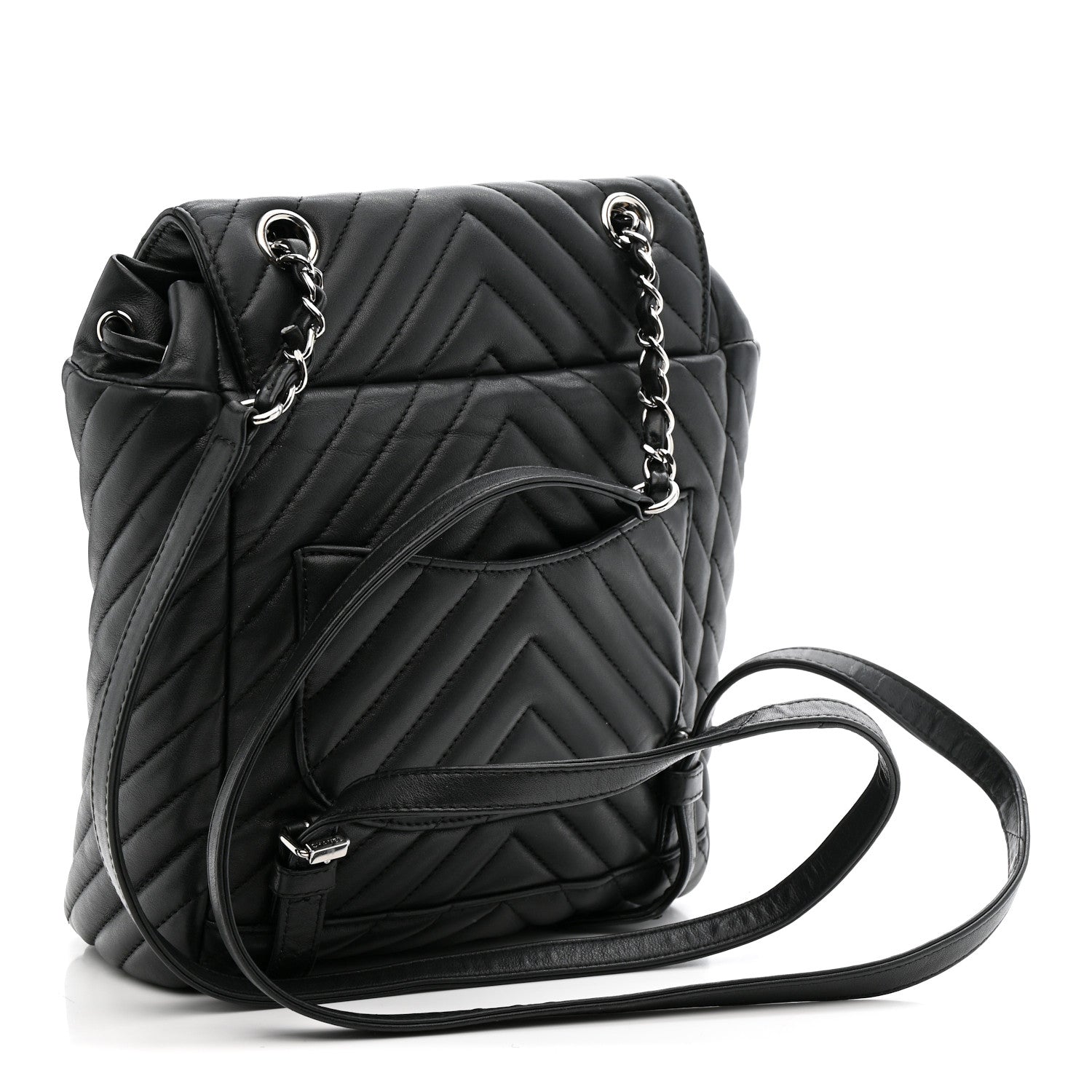 Chanel CHANEL Calfskin Chevron Quilted Small Urban Spirit Backpack Black Black 3 of 10