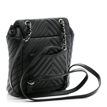 Chanel CHANEL Calfskin Chevron Quilted Small Urban Spirit Backpack Black Black 3 of 10