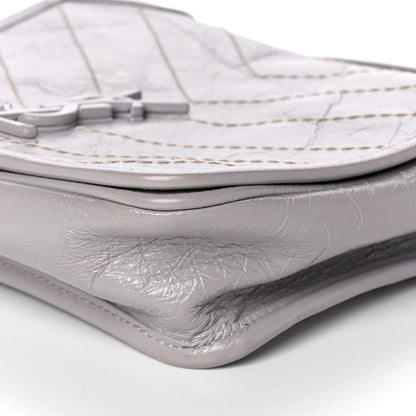 Saint Laurent Crinkled Calfskin Matelasse Monogram Niki Chain Wallet Granite 9 of 12