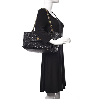Chanel Glazed Crinkled Lambskin Large East West Flap Black 2 of 11