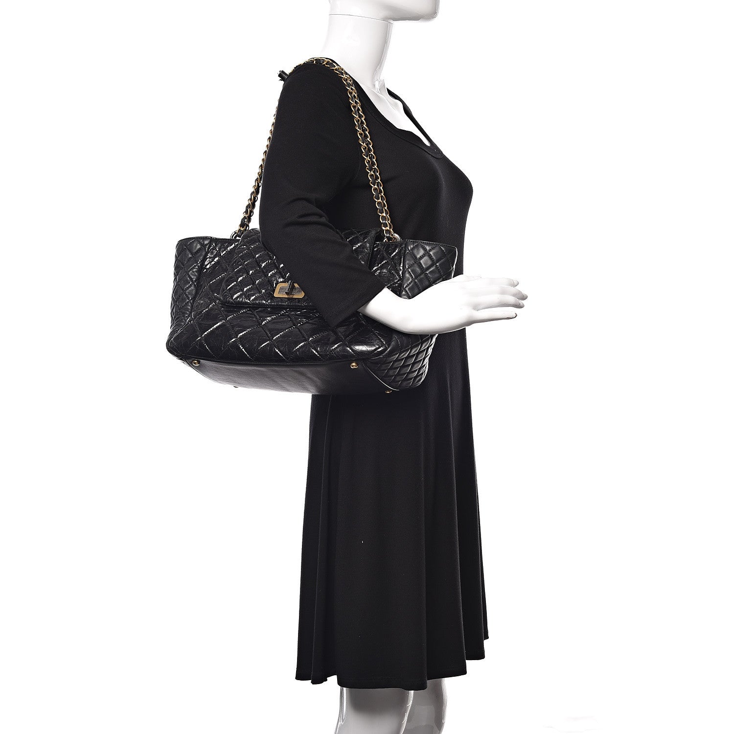 Chanel Glazed Crinkled Lambskin Large East West Flap Black 2 of 11